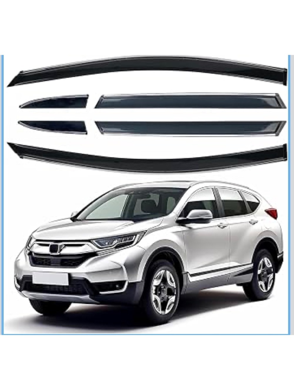Rain Guards Window Visors 6Pcs Chrome for Honda CR-V 2017-2022